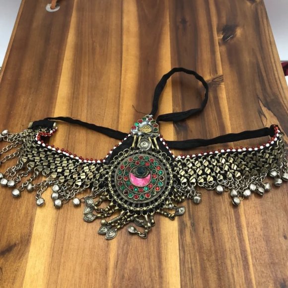 Vintage Headpiece Afghan headpiece, Hair Jewelry, Headpiece Jewelry, Tribal - Picture 3 of 7